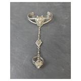 Wolf Head Slave Bracelet Ring, Size 8.75,  Magnetic