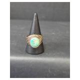 Native American Sterling Silver Turquoise Ring, Size 10