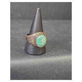 Native American Sterling Silver Turquoise Ring, Size 10