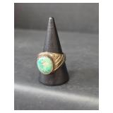 Native American Sterling Silver Turquoise Ring, Size 10