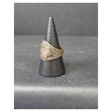 Hand Stamped Sterling Silver Adjustable Band Ring, 7.44gm, Stamped - Sold by S Davis Manitou Colo.