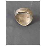 Hand Stamped Sterling Silver Adjustable Band Ring, 7.44gm, Stamped - Sold by S Davis Manitou Colo.