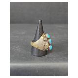 Sterling Silver Turquoise Ring, Size 9.75, 21.11gm