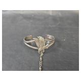 Eagle Design Slave Bracelet with Ring Chain, Size 9.25