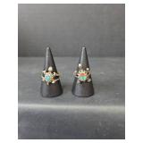 Native American Style Turtle Jewelry Collection (Bracelet is Magnetic, Rings are Non-Magnetic)