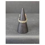 Native American Coral Sterling Silver Ring, Stamped, Size 5.5, 5.15gm