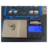 Native American Coral Sterling Silver Ring, Stamped, Size 5.5, 5.15gm