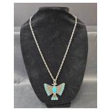 Native American Thunderbird Turquoise Necklace with Makers Mark, Thunderbird is Non-Magnetic