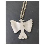 Native American Thunderbird Turquoise Necklace with Makers Mark, Thunderbird is Non-Magnetic