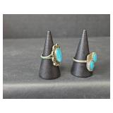 Native American Turquoise Ring Set, Magnetic