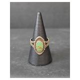 Native American Turquoise Sterling Silver Ring, Size 6.5, 3.91gm
