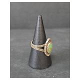 Native American Turquoise Sterling Silver Ring, Size 6.5, 3.91gm