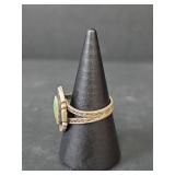 Native American Turquoise Sterling Silver Ring, Size 6.5, 3.91gm