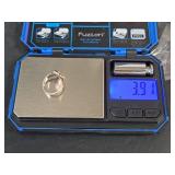 Native American Turquoise Sterling Silver Ring, Size 6.5, 3.91gm