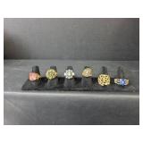 Collection of 6 Decorative Costume Rings