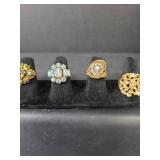 Collection of 6 Decorative Costume Rings