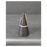 Native American Sterling Silver Turquoise Ring Stamped GC, Size 5.5, 5.94gm