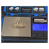 Native American Sterling Silver Turquoise Ring Stamped GC, Size 5.5, 5.94gm