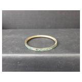 Indian Turquoise Inlay Brass Bangle