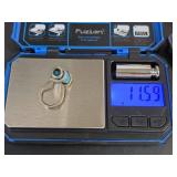 Handcrafted Sterling Silver Turquoise Swirl Ring, Size 6, 11.59gm