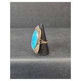 Southwestern Turquoise Ring, Size 6.75