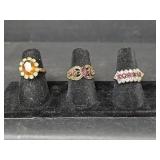 Collection of 6 Decorative Costume Rings