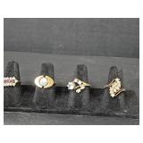 Collection of 6 Decorative Costume Rings