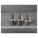 Southwestern Adjustable Turquoise Statement Rings