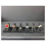 Collection of Mixed Gemstone Rings