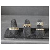 Silver Toned Band Rings