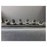 Silver Toned Band Rings