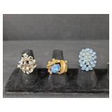 Mid-Century Costume Jewelry Ring Collection