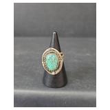 Turquoise and Sterling Silver Ring, Size 5.25, 8.0gm