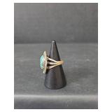 Turquoise and Sterling Silver Ring, Size 5.25, 8.0gm