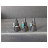 Southwest Style Turquoise Ring Set (Adjustable)(Magnetic)