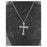 Southwestern Style Turquoise and Coral Cross Necklace