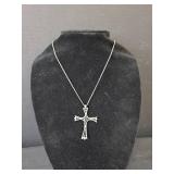 Southwestern Style Turquoise and Coral Cross Necklace