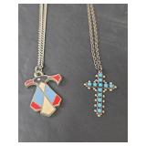 Southwestern Style Pendant Necklace Set (Cross is Sterling Silver)