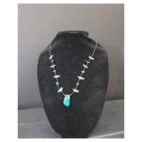 Turquoise and Carved Bird Fetish Necklace