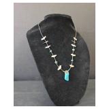 Turquoise and Carved Bird Fetish Necklace