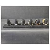 Collection of Gold-Tone Fashion Rings with Colored Stones