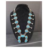 Southwestern Turquoise Squash Blossom Necklace -Magnetic