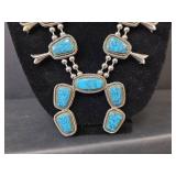 Southwestern Turquoise Squash Blossom Necklace -Magnetic