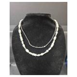 Sterling Silver and White Howlite Bead Necklace Set and Magnetic Necklace