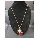 Crystal Dancing Cow Pendant Necklace