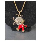 Crystal Dancing Cow Pendant Necklace