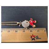 Crystal Dancing Cow Pendant Necklace