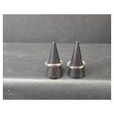 Purple Enamel and Silver Rings Stamped S925