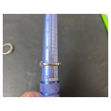 Sterling Silver Ring Set - Diamond Accented and Purple Enamel Stamped S925