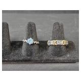 Sterling Silver Moissanite Ring Set Stamped S925